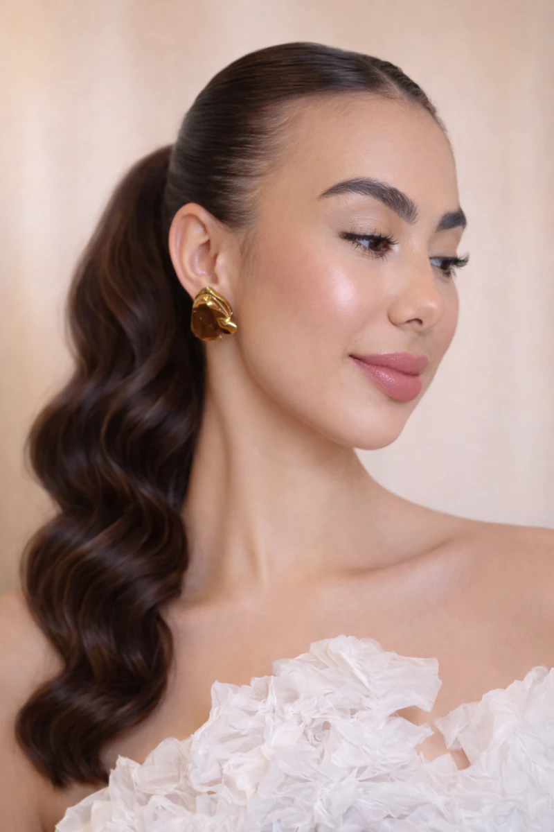 Bridal makeup and hair look