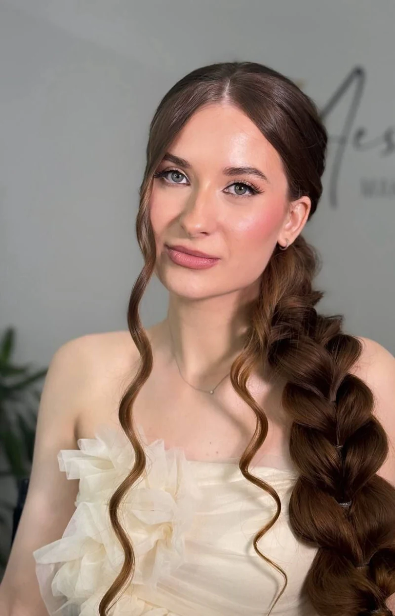 Bridal makeup and hair look